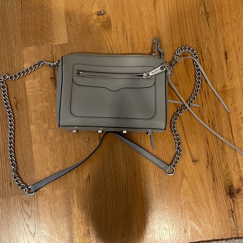 Rebecca Minkoff grey crossbody with silver hardware